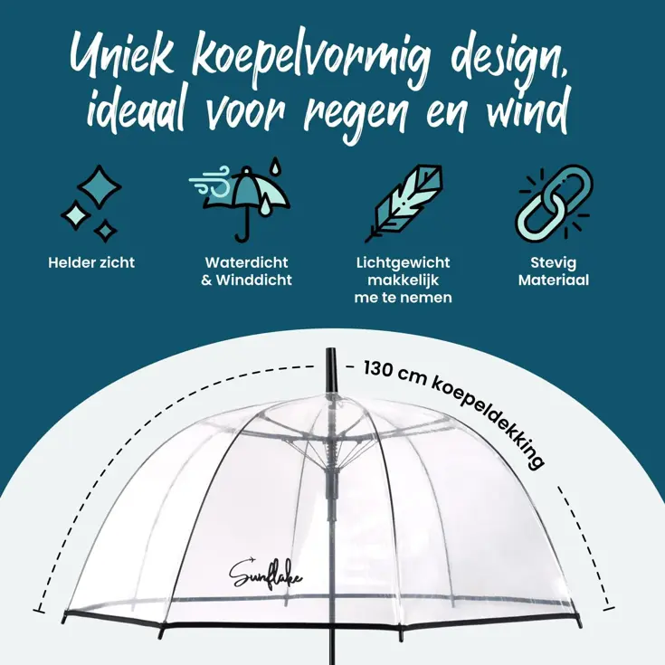 Doorzichtige Koepelparaplu