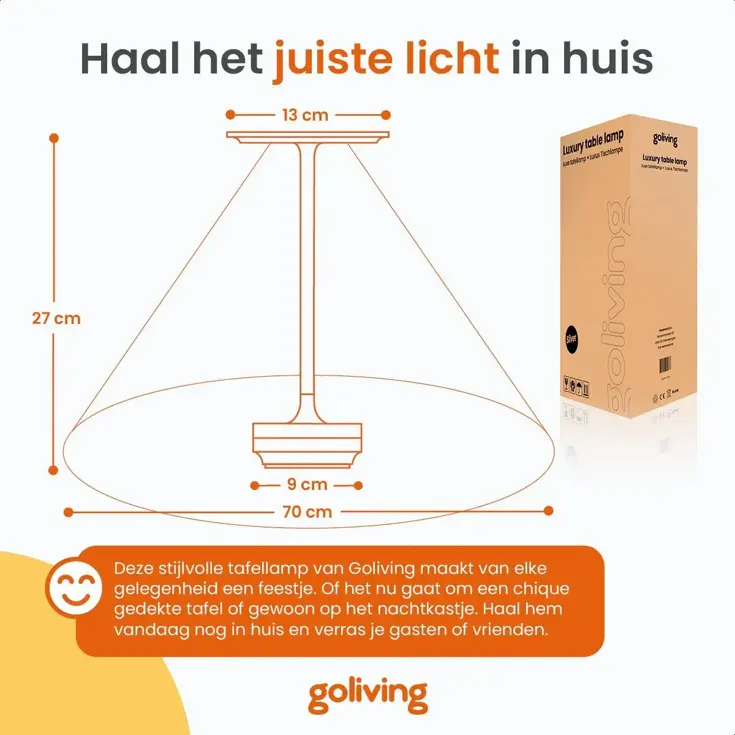 Horizon Tafellamp Oplaadbaar - 27cm - LED