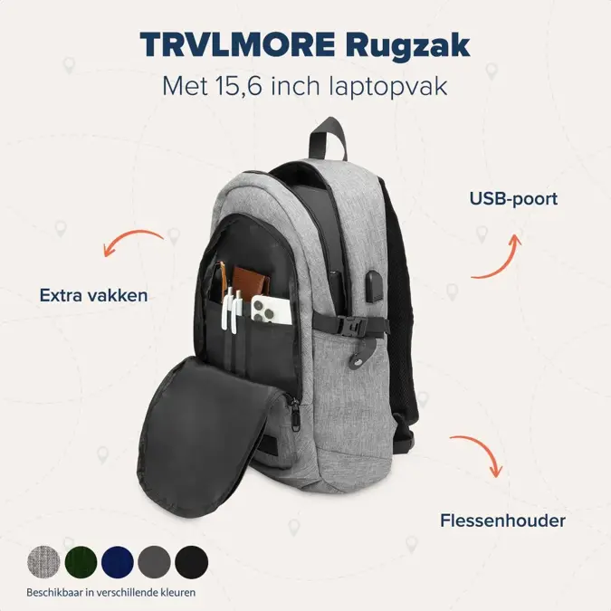 TRVLMORE Rugtas - 25L - 15,6 Inch