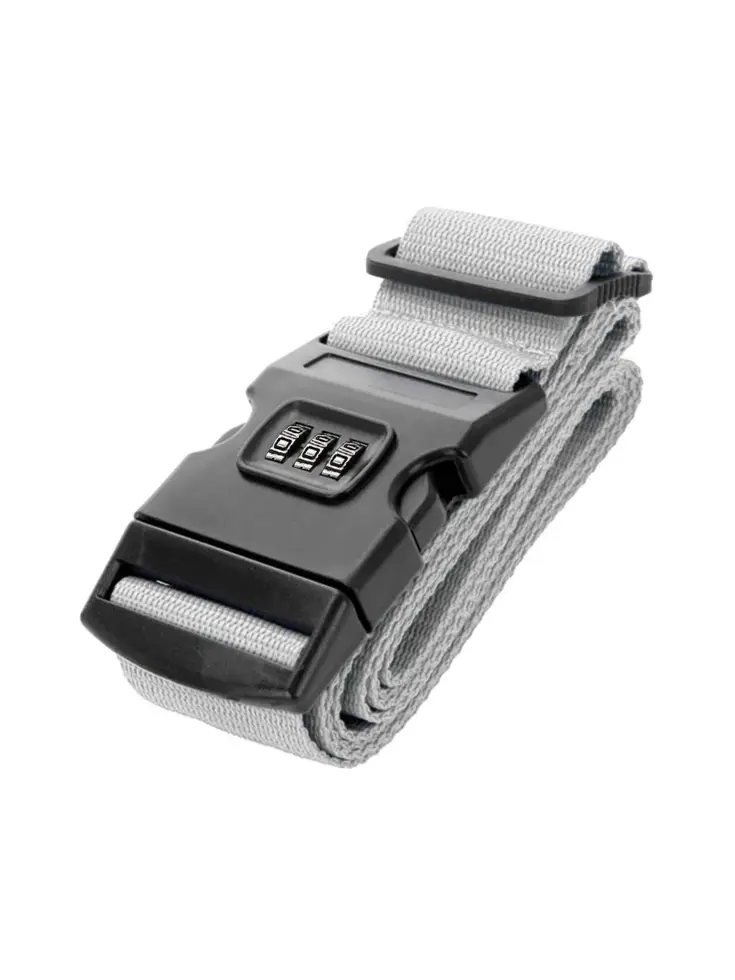 Kofferriem met cijferslot 180 cm – Zilver