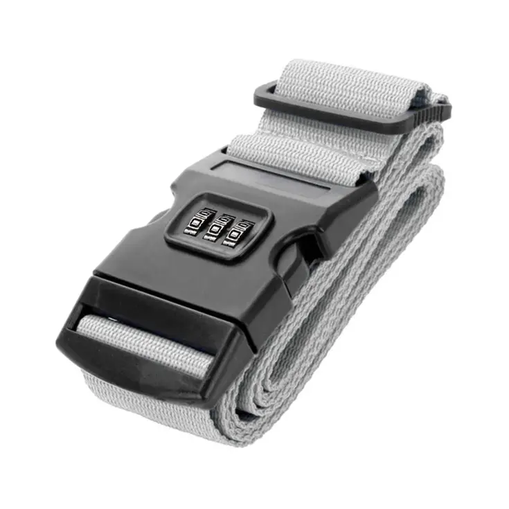 Kofferriem met cijferslot 180 cm – Zilver