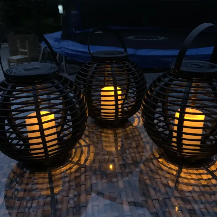 RexTech solar lantaarn Basket - Set van 3