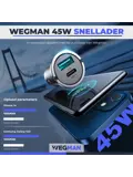 Wegman 45W Autolader USB C & USB A
