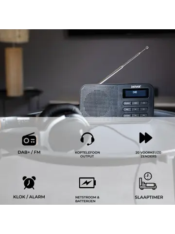 DAB42B DAB+/FM Radio Wekkerfunctie