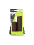 Ergonomische leren handvatten 135/92mm bruin