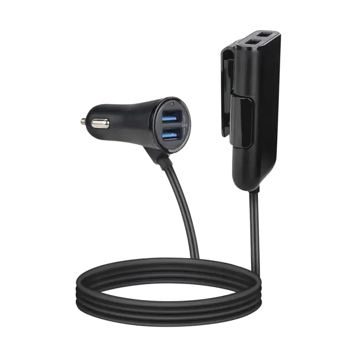 Autolader 4 USB-poorten 1,6 meter voor auto