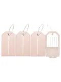 Bagagelabel – 4 stuks – Leer – Roze