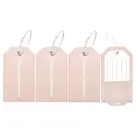 Bagagelabel – 4 stuks – Leer – Roze