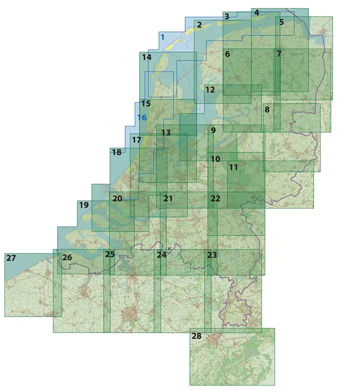 ANWB Knooppuntenkaart 21 Noord-Brabant Midden