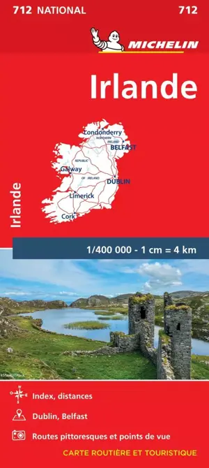 Wegenkaart  Ierland  – 712 – Michelin National