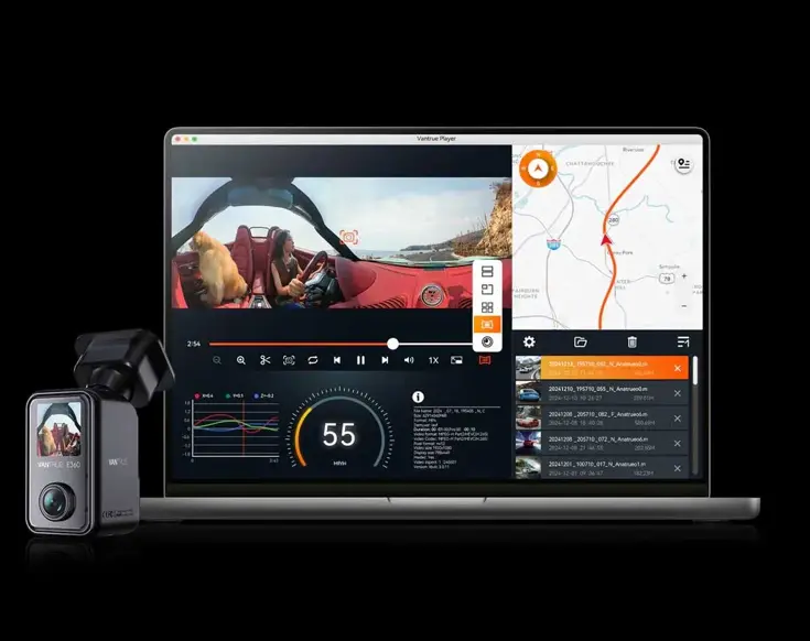 Vantrue E360 Plus Cloud 5K 3CH Wifi GPS dashcam