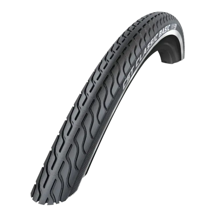 Buitenband Basic 28x1.40 - zwart met reflectie