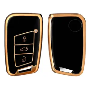 TPU Sleutelhoesje voor Volkswagen goud D3