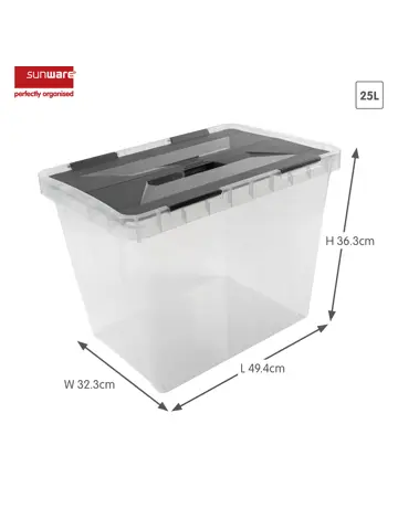 Onyx opbergbox transparant 25L- 3 delig