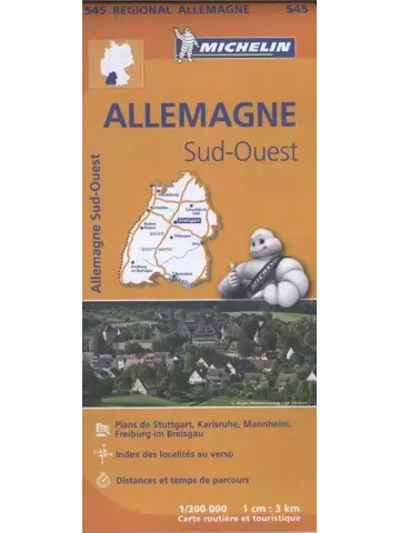 Wegenkaart Duitsland – zuid west – 545 – Michelin