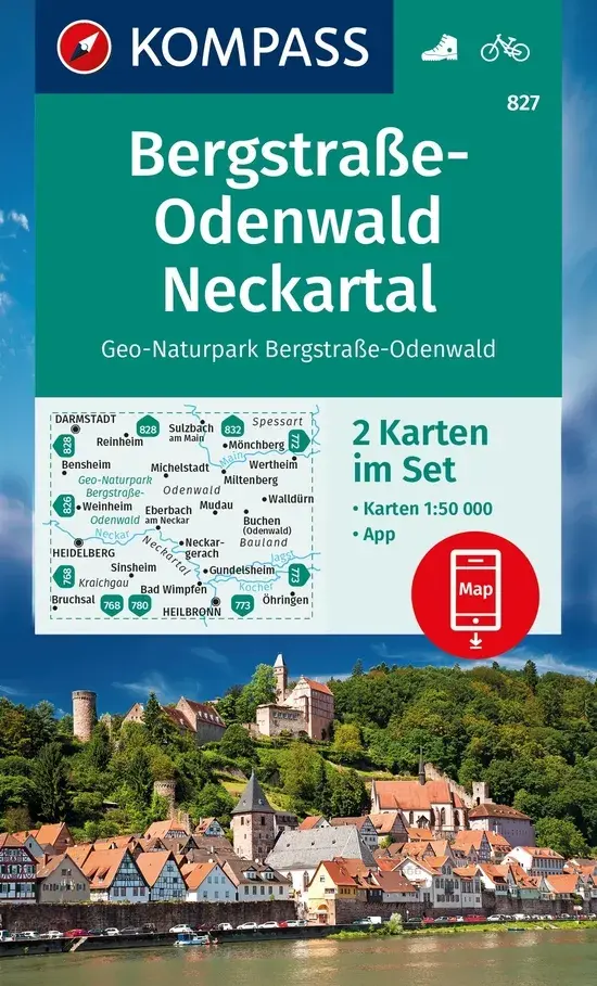 Wandelkaart WK827 Bergstrasse Odenwald