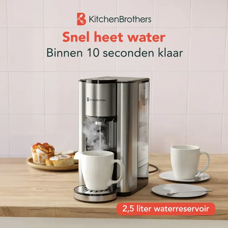 Heetwaterdispenser – 2.5L – RVS