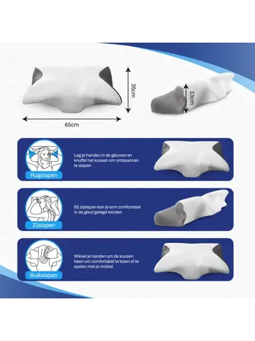 Vlinderkussen  Hoofdkussen Traagschuim Anti Snurk
