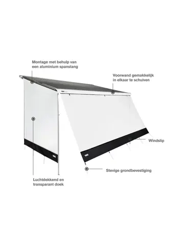 sun blocker G2 voorwand 4,80x1,70m