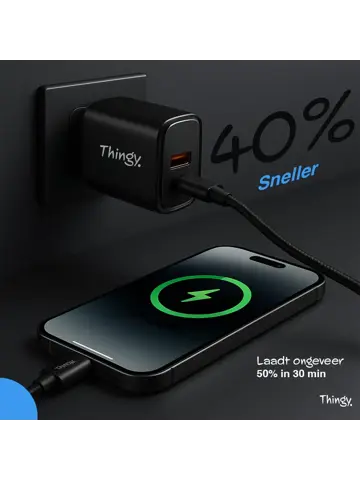 Snellader 35W USB-A & USB-C Met Kabel