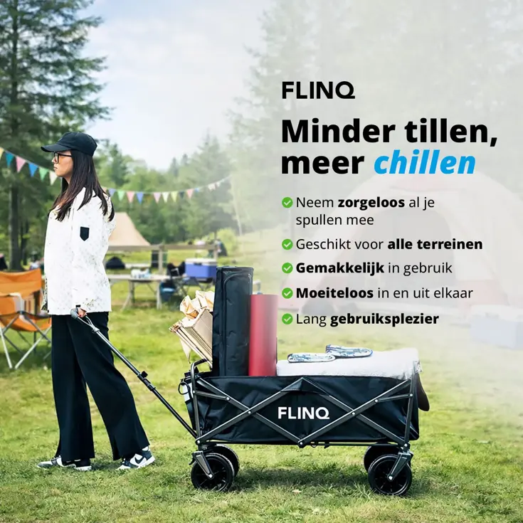 Bolderkar - 100L - 130KG - Zwart