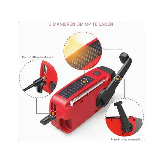 Opwindbare Noodradio - 2000 mAH
