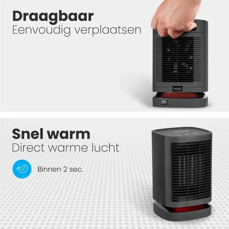 Ventilatorkachel – 950W – Zwart