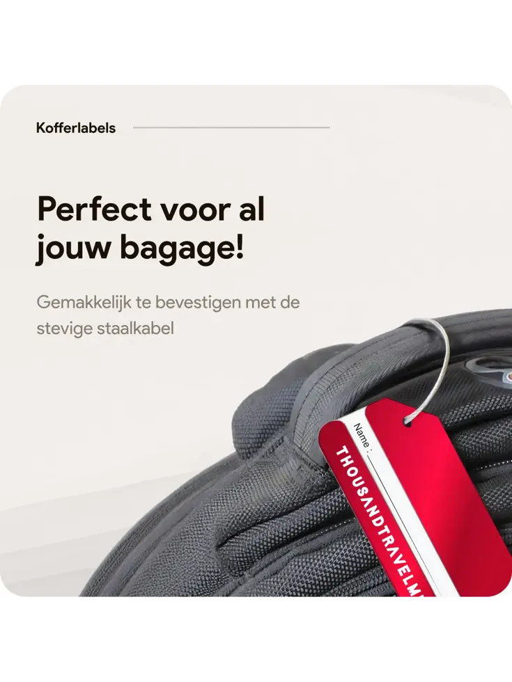 Aluminium Bagagelabel – 2 stuks – Rood