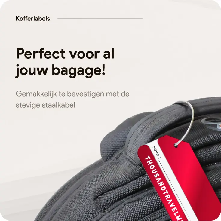 Aluminium Bagagelabel – 2 stuks – Rood