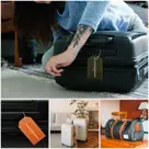 Bagagelabel – 4 stuks – Leer – Groen