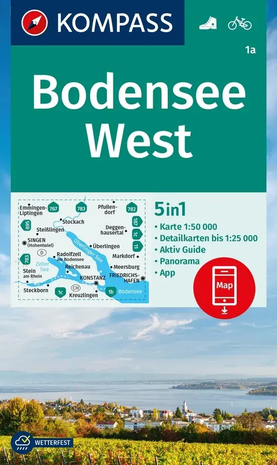 Wandelkaart WK1a Bodensee West