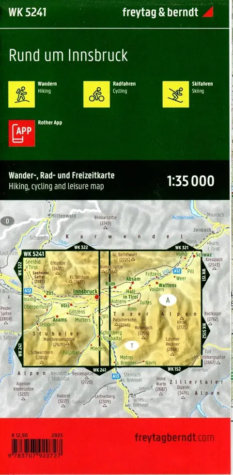 Wandelkaart WK5241 Rund um Innsbruck