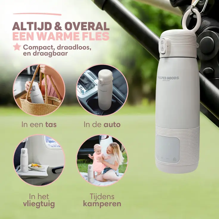Thermosfles Flessenwarmer - Draadloos & Draagbaar