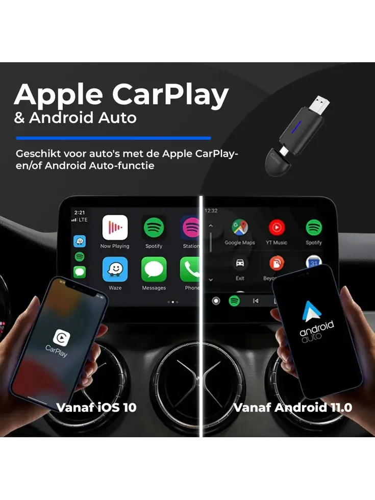 Mini 2-in-1 CarPlay & Android Auto Dongle