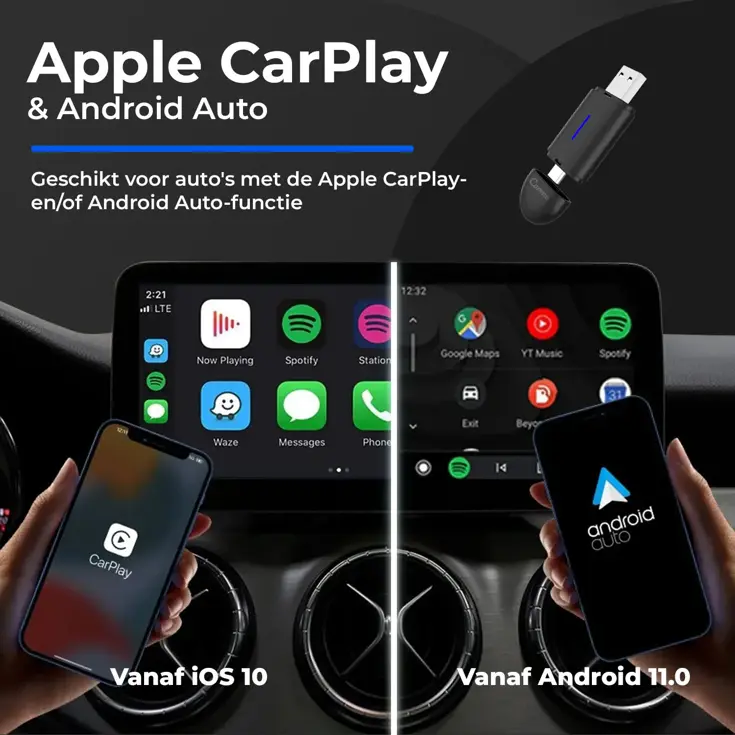 Mini 2-in-1 CarPlay & Android Auto Dongle