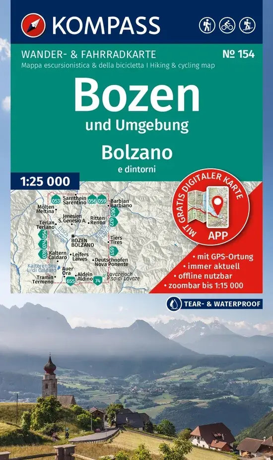 Wandelkaart WK154 Bozen und Umgebung