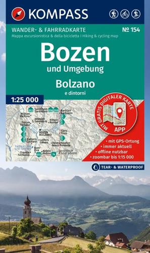 Wandelkaart WK154 Bozen und Umgebung