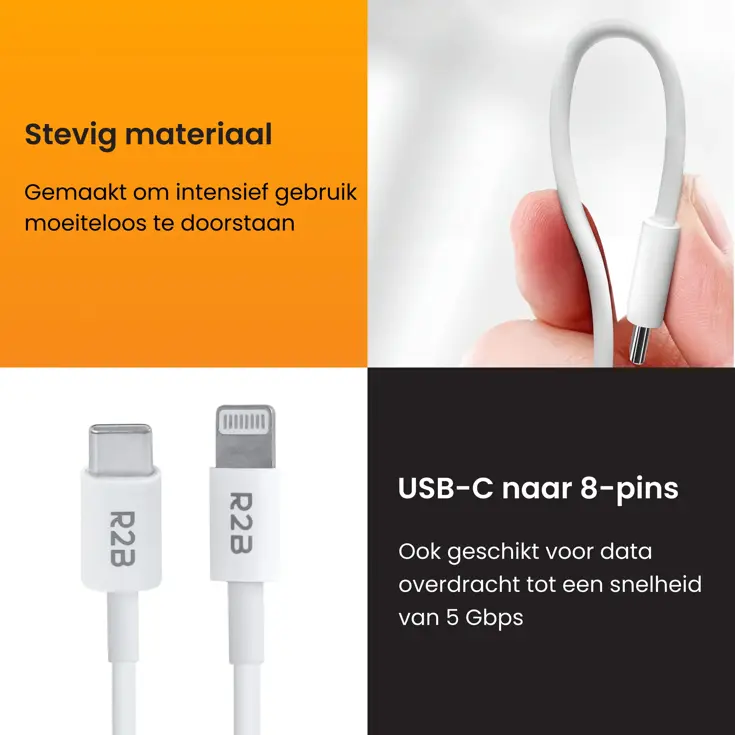 USB-C naar Lightning Kabel - 2 Meter