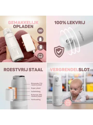 Thermosfles Flessenwarmer - Draadloos & Draagbaar