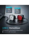 4x Fietslampjes - LED Achterlicht en Voorlicht