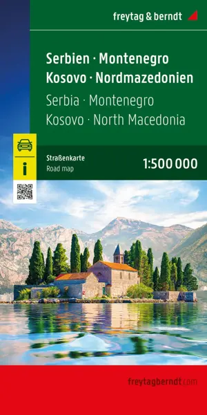 Wegenkaart Servië - Montenegro - Kosovo