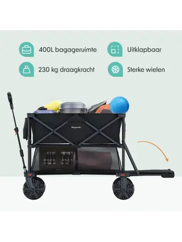 LifeGoods Dubbele Bolderkar – 200KG