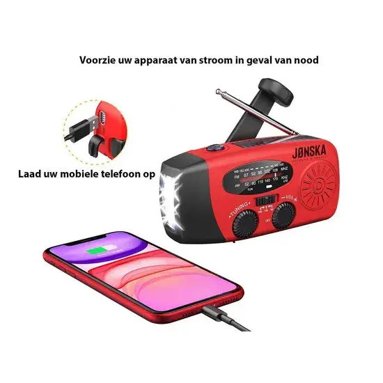 Opwindbare Noodradio - 2000 mAH