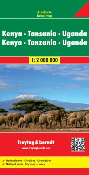 Wegenkaart Kenia - Tanzania - Oeganda