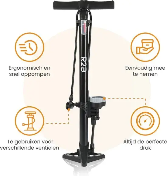 Fietspomp met Drukmeter - Vloerpomp