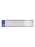 Belgische kentekenplaat 52x11cm wit/rood