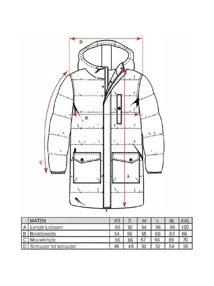 Heren Long Puffer Jacket
