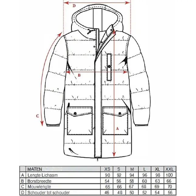Heren Long Puffer Jacket