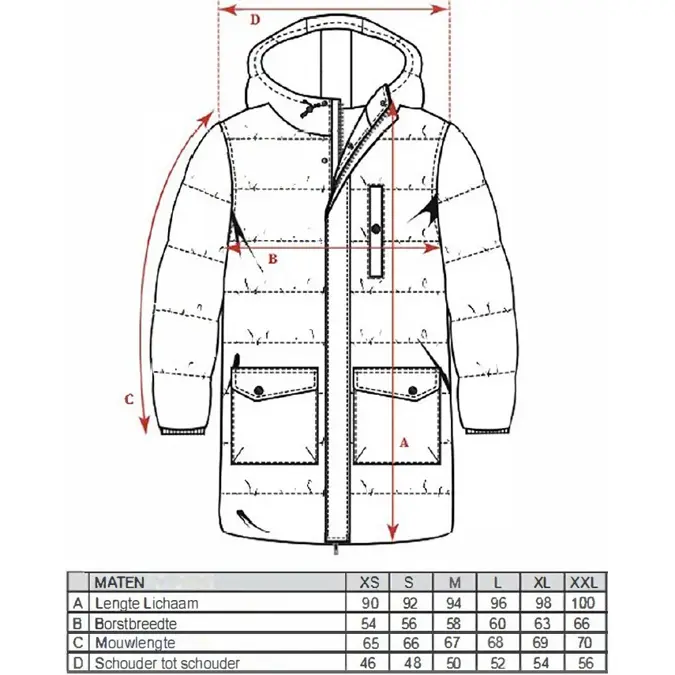 Heren Long Puffer Jacket Cappuccino Italia