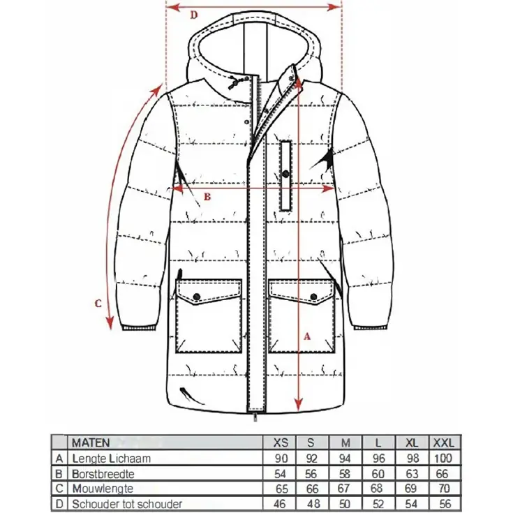 Heren Long Puffer Jacket